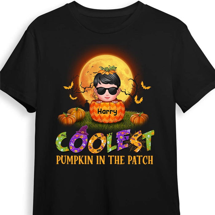 Personalized Coolest Pumpkin In the Patch Kid T Shirt AG226 58O28 1