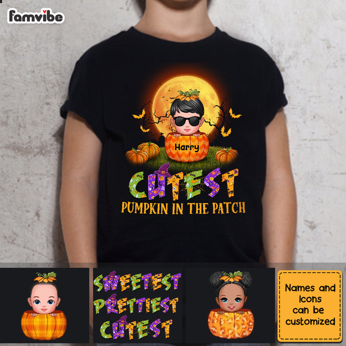 Personalized Coolest Pumpkin In the Patch Kid T Shirt AG226 58O28 1