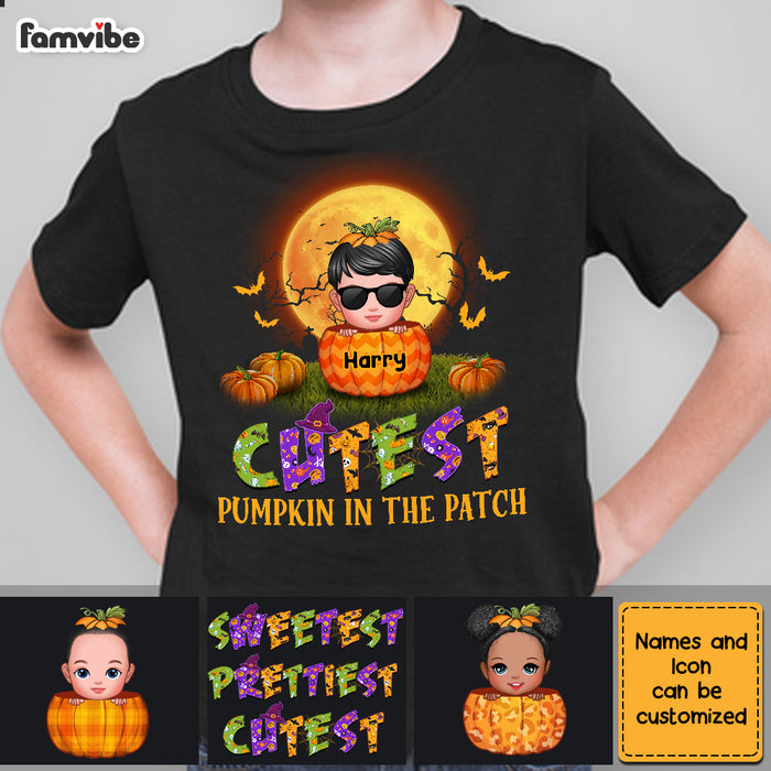 Personalized Coolest Pumpkin In the Patch Kid T Shirt AG226 58O28 1