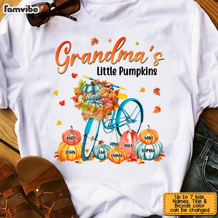 Personalized Grandma's Little Pumpkin Bicycle T Shirt AG233 58O31 1