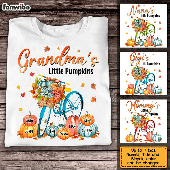 Personalized Grandma's Little Pumpkin Bicycle T Shirt AG233 58O31 1
