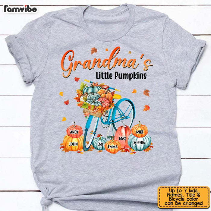 Personalized Grandma's Little Pumpkin Bicycle T Shirt AG233 58O31 1