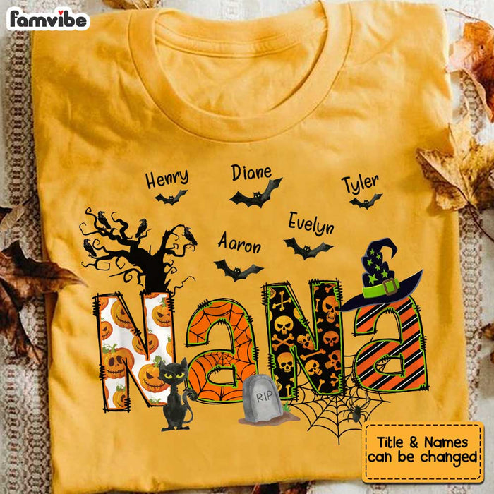 Personalized Halloween Custom Kids Names Grandma Tittle T Shirt AG234 58O34 1