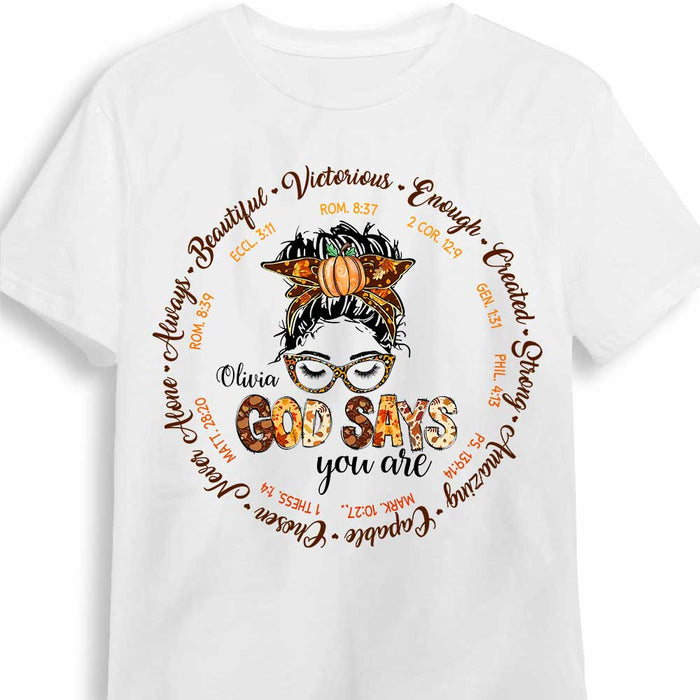 Personalized God Says T Shirt AG231 85O34 1
