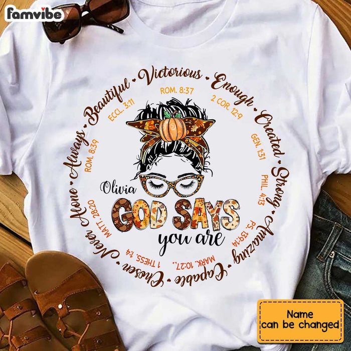 Personalized God Says T Shirt AG231 85O34 1