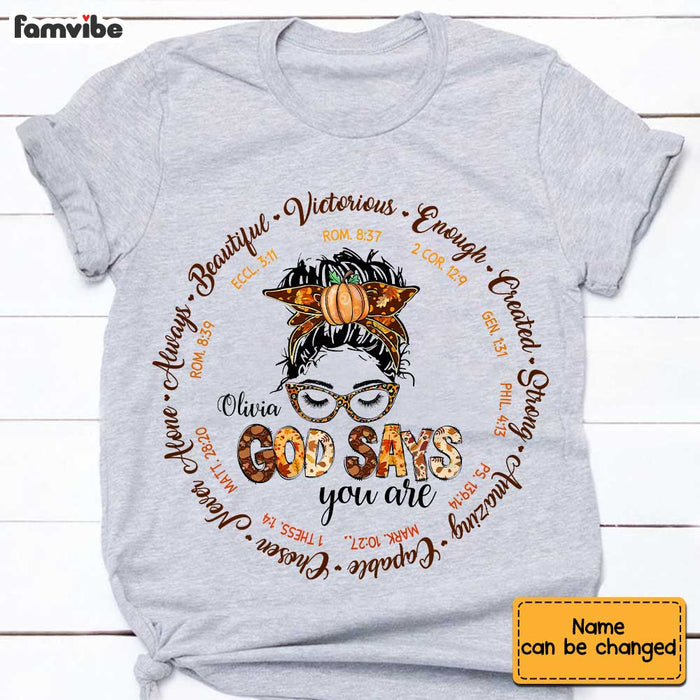 Personalized God Says T Shirt AG231 85O34 1