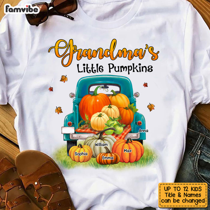 Personalized Grandma Little Pumpkins Fall Truck T Shirt AG274 30O53 1