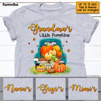 Personalized Grandma Little Pumpkins Fall Truck T Shirt AG274 30O53 thumb 1