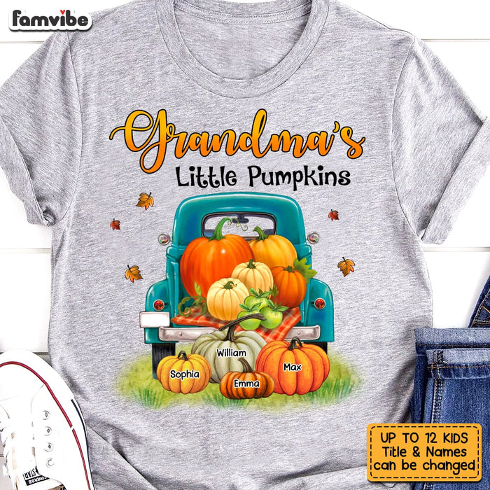 Personalized Grandma Little Pumpkins Fall Truck T Shirt AG274 30O53 1