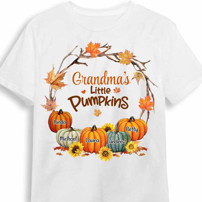 Personalized Fall Wreath Grandma Little Pumpkins T Shirt AG254 30O34 1