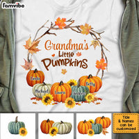 Personalized Fall Wreath Grandma Little Pumpkins T Shirt AG254 30O34 thumb 1