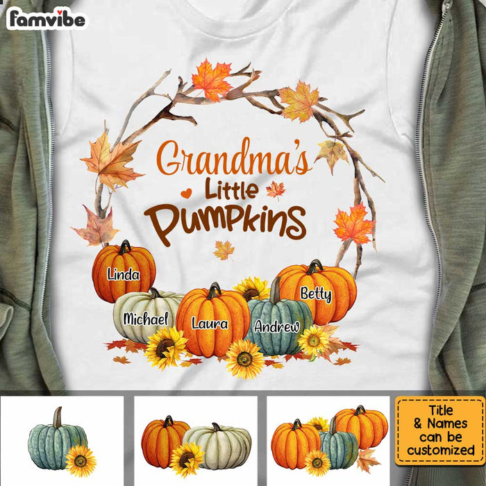 Personalized Fall Wreath Grandma Little Pumpkins T Shirt AG254 30O34 1