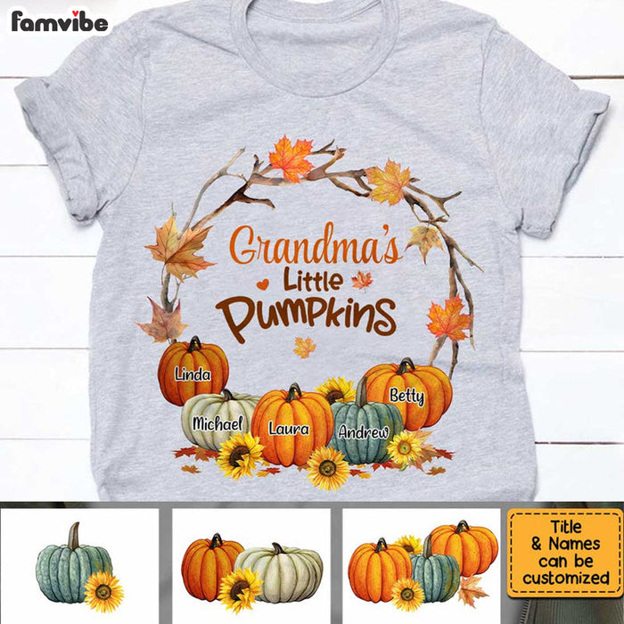 Personalized Fall Wreath Grandma Little Pumpkins T Shirt AG254 30O34 1