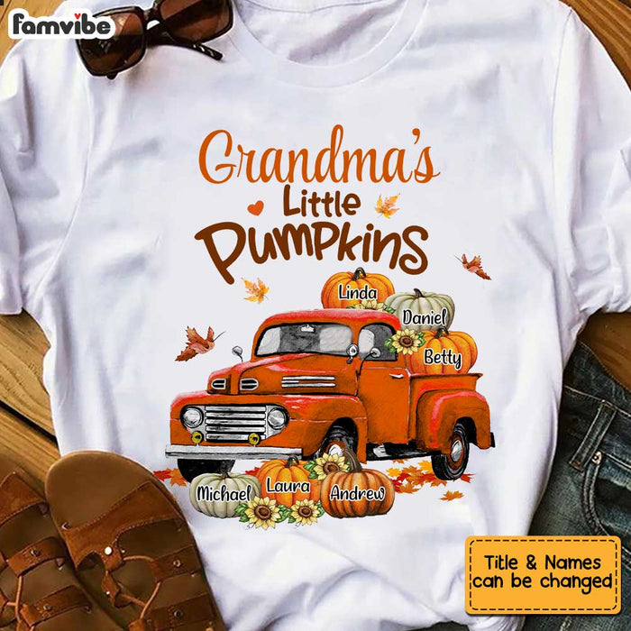 Personalized Grandma's Pumpkin Fall Season T Shirt AG235 58O34 1