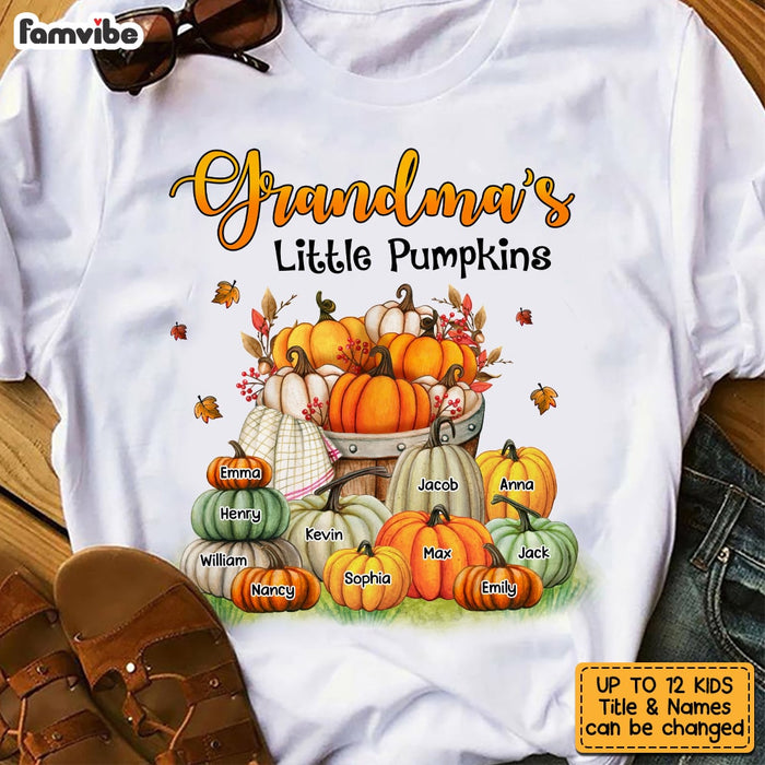 Personalized Fall Grandma Little Pumpkins T Shirt AG232 30O53 1