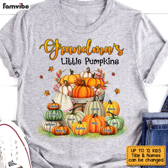 Personalized Fall Grandma Little Pumpkins T Shirt AG232 30O53 1