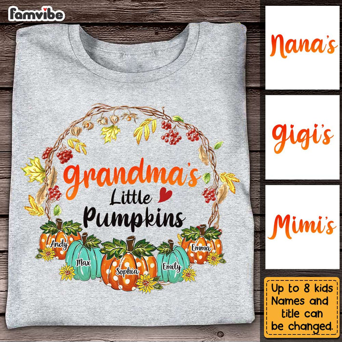 Personalized Grandma's Little Pumpkin Fall T Shirt - Hoodie - Sweatshirt AG243 32O31 1