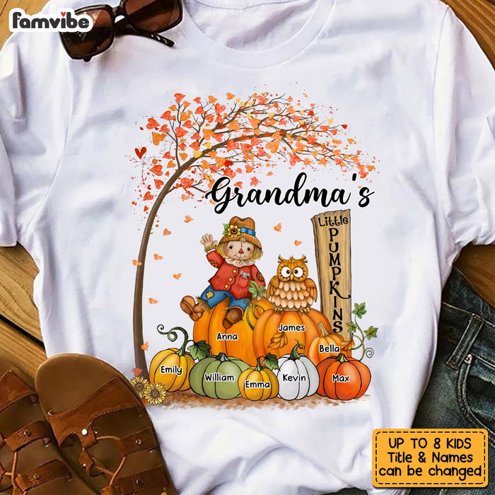 Personalized Fall Grandma Little Pumpkins T Shirt AG231 30O53 1