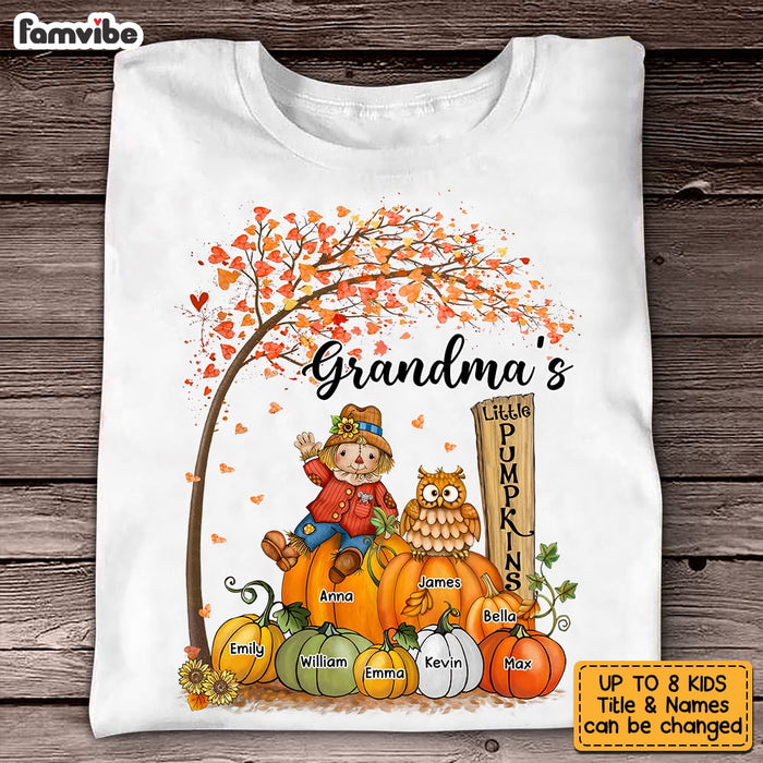 Personalized Fall Grandma Little Pumpkins T Shirt AG231 30O53 1