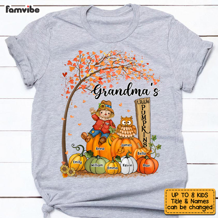 Personalized Fall Grandma Little Pumpkins T Shirt AG231 30O53 1