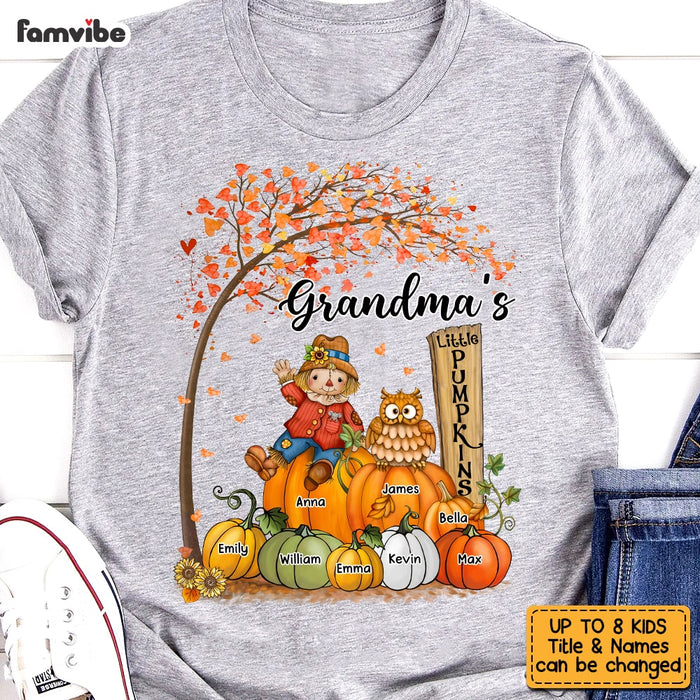 Personalized Fall Grandma Little Pumpkins T Shirt AG231 30O53 1