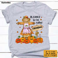 Personalized Fall Pumpkin Blessed To Be Called Grandma T Shirt AG236 23O53 thumb 1