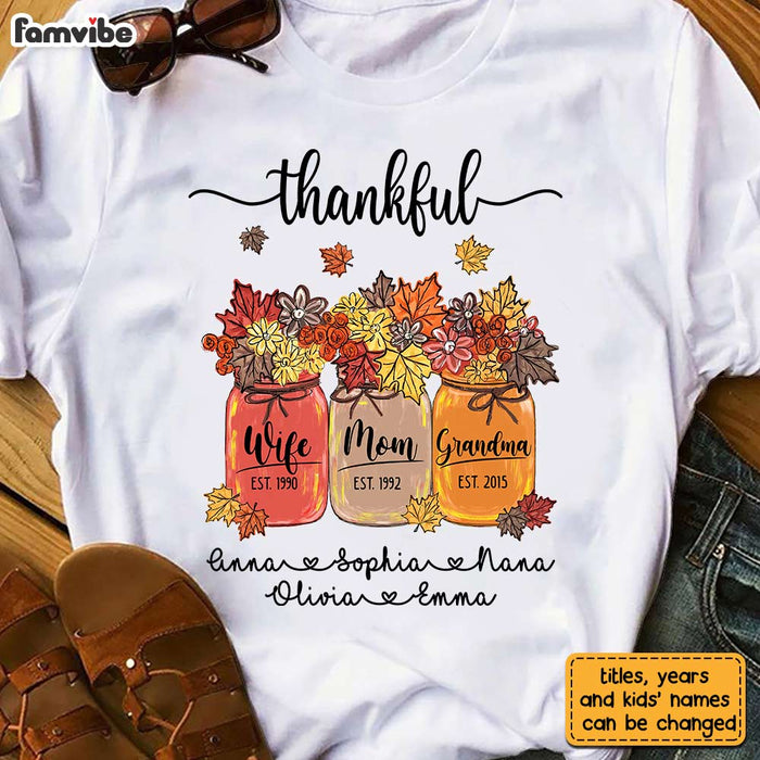 Personalized Fall Thankful Grandma T Shirt AG266 30O28 1