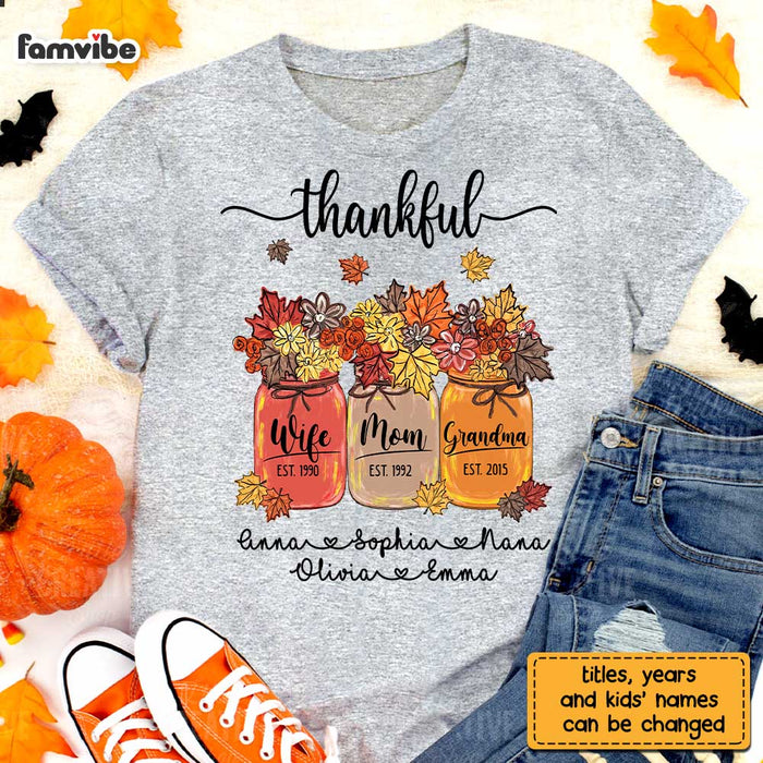 Personalized Fall Thankful Grandma T Shirt AG266 30O28 1