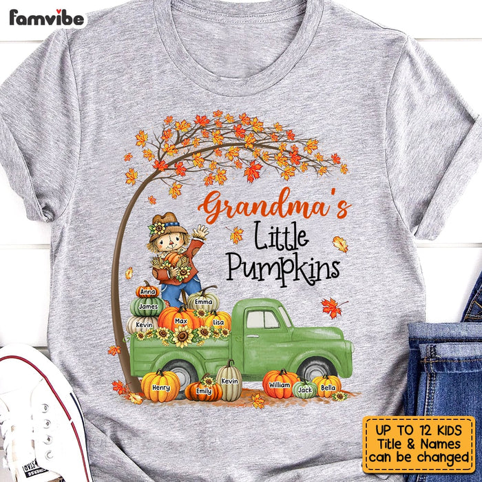 Personalized Fall Grandma Pumpkin Truck T Shirt AG241 23O53 1