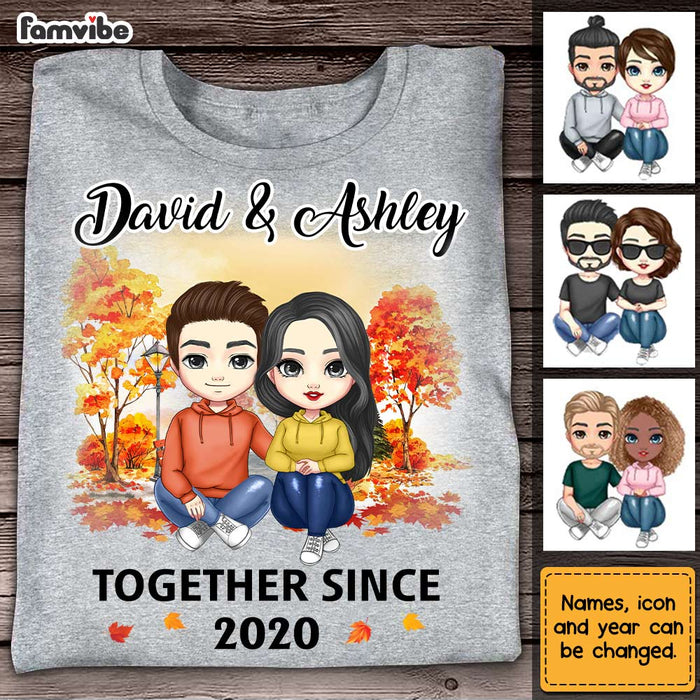 Personalized Fall Couple Together Since T Shirt AG241 30O31 1