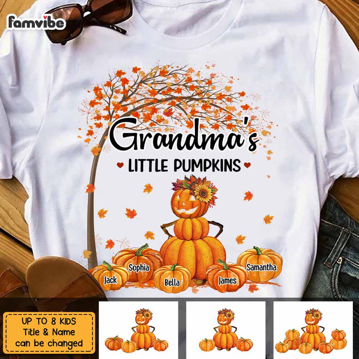 Personalized Grandma Pumpkins Fall  Tree T Shirt AG304 32O47 1