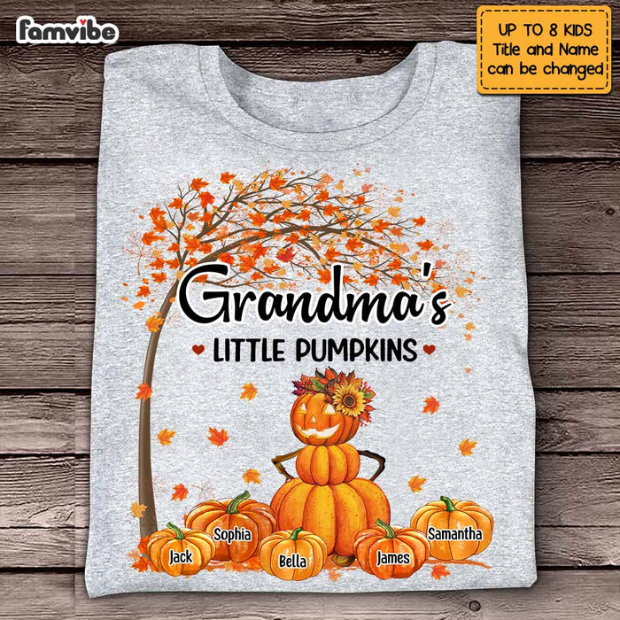 Personalized Grandma Pumpkins Fall  Tree T Shirt AG304 32O47 1