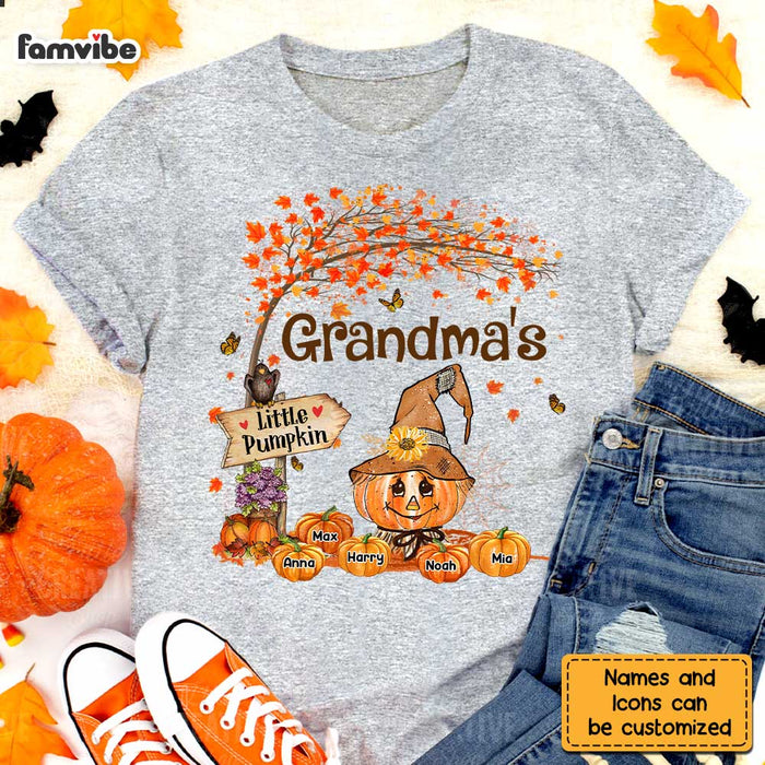 Personalized Grandma Pumpkins Fall  Tree T Shirt AG262 32O28 1