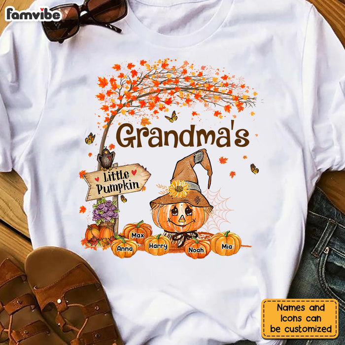 Personalized Grandma Pumpkins Fall  Tree T Shirt AG262 32O28 1