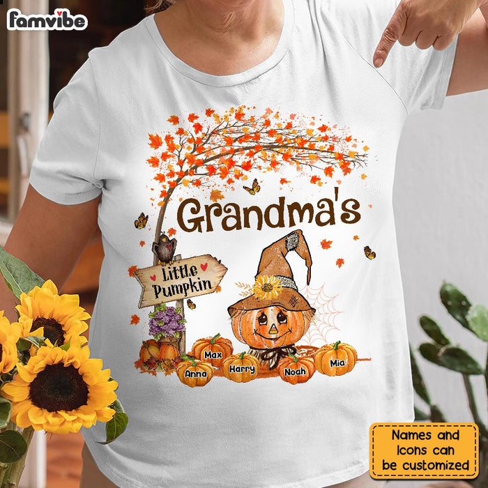 Personalized Grandma Pumpkins Fall  Tree T Shirt AG262 32O28 1