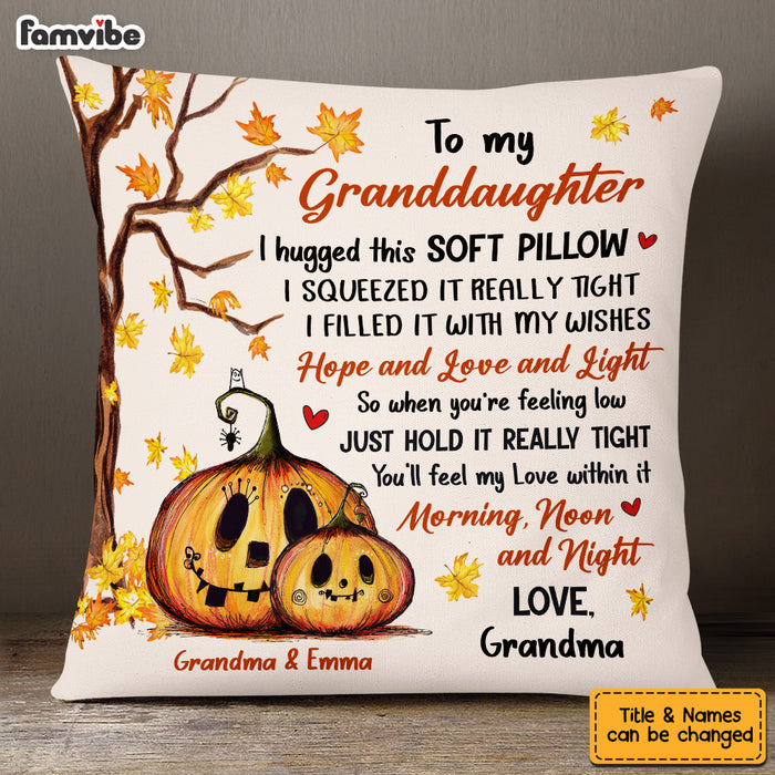 Personalized Granddaughter Pumpkins Fall Pillow AG252 32O53 1