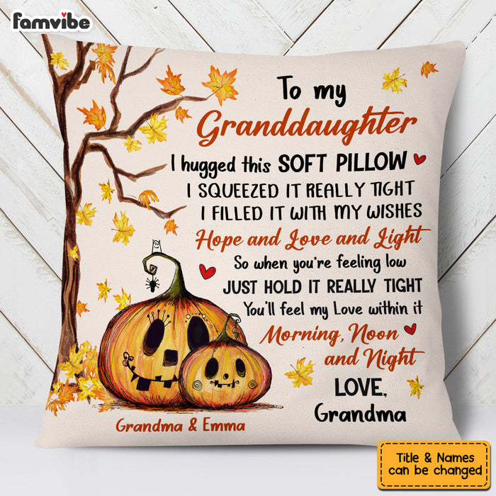 Personalized Granddaughter Pumpkins Fall Pillow AG252 32O53 1