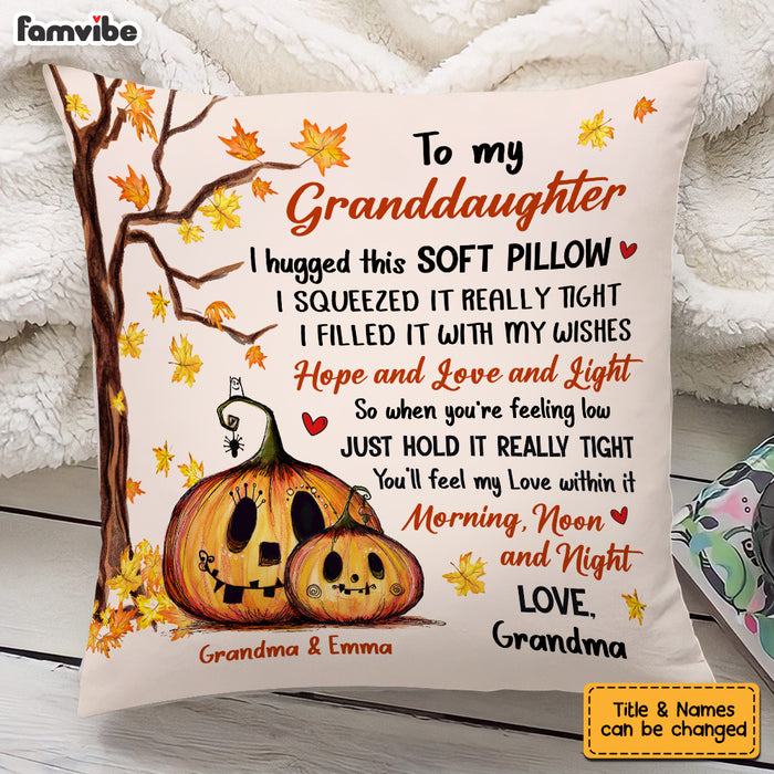 Personalized Granddaughter Pumpkins Fall Pillow AG252 32O53 1