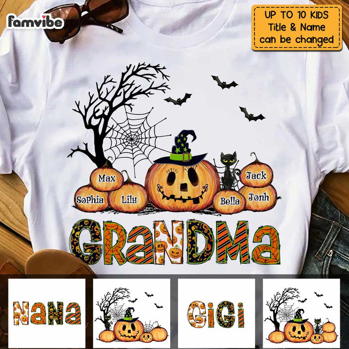 Personalized Grandma Halloween Pumpkin T Shirt AG241 58O47 1