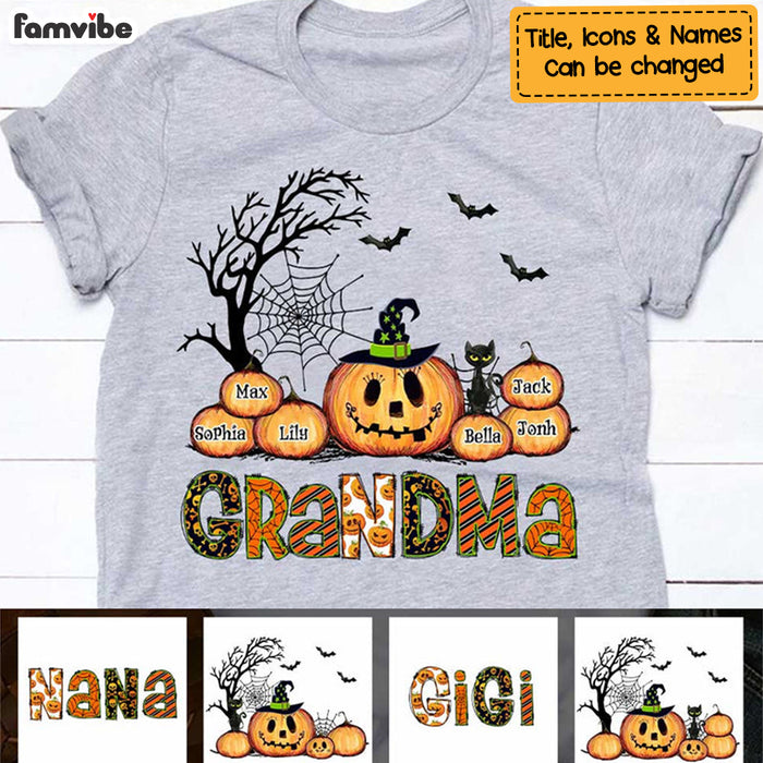 Personalized Grandma Halloween Pumpkin T Shirt AG241 58O47 1