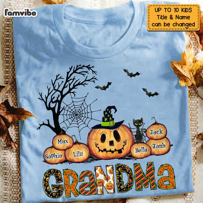 Personalized Grandma Halloween Pumpkin T Shirt AG241 58O47 1