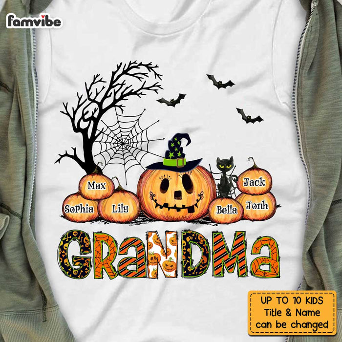 Personalized Grandma Halloween Pumpkin T Shirt AG241 58O47 1