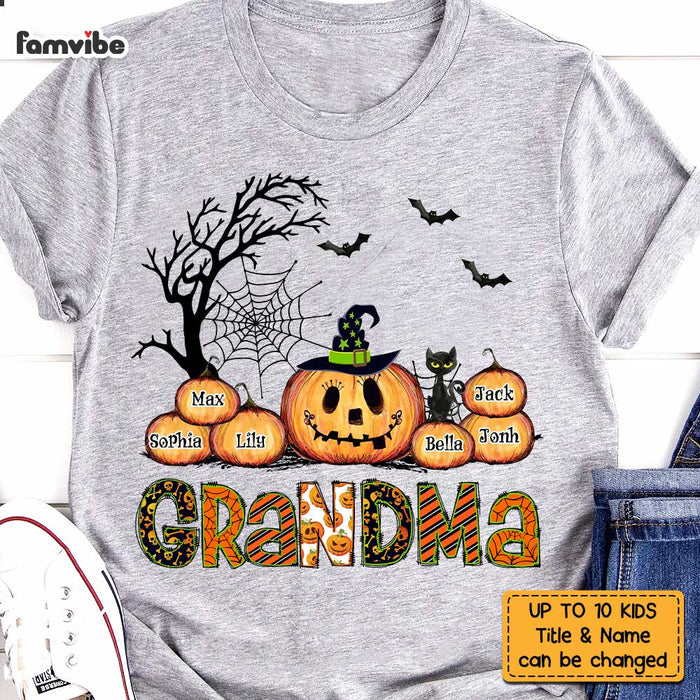 Personalized Grandma Halloween Pumpkin T Shirt AG241 58O47 1
