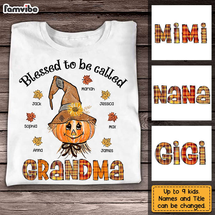 Personalized Blessed To Be Called Grandma Fall T Shirt AG257 30O31 1