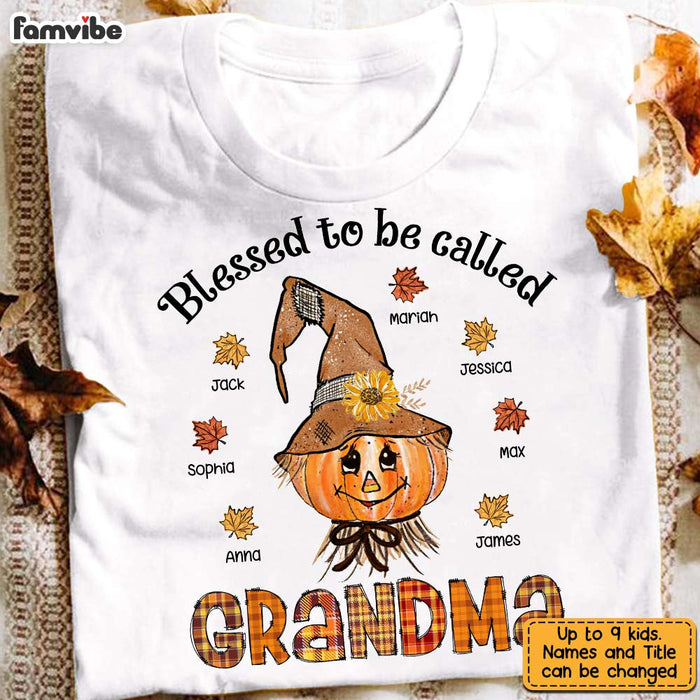 Personalized Blessed To Be Called Grandma Fall T Shirt AG257 30O31 1