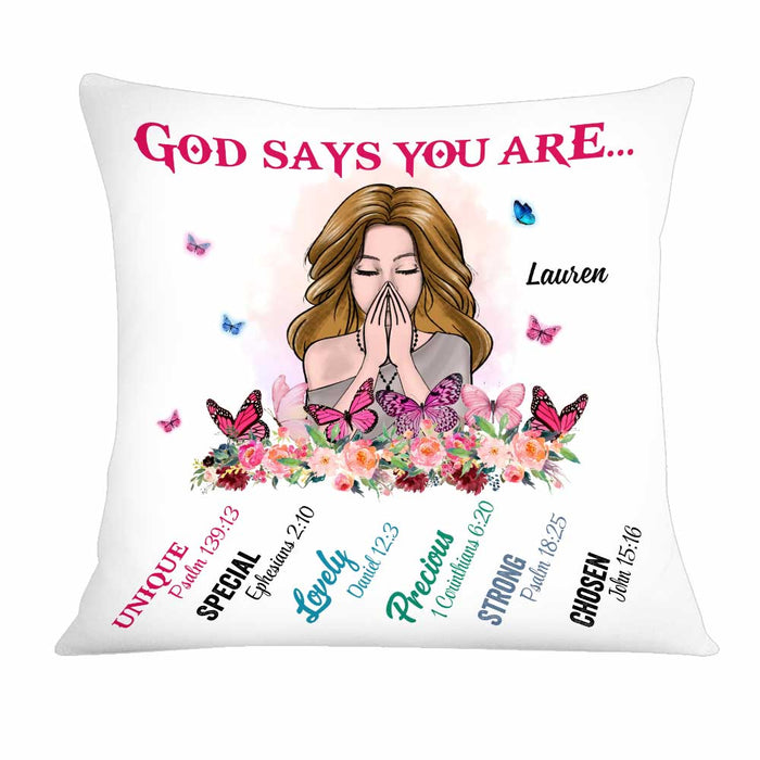 Personalized God Says You Are Butterfly Pillow AG243 58O34 1