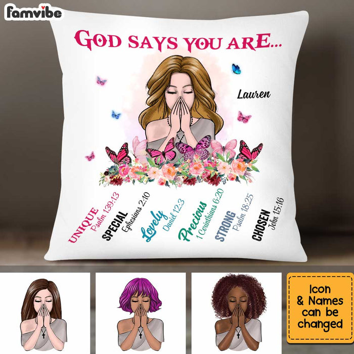 Personalized God Says You Are Butterfly Pillow AG243 58O34 1