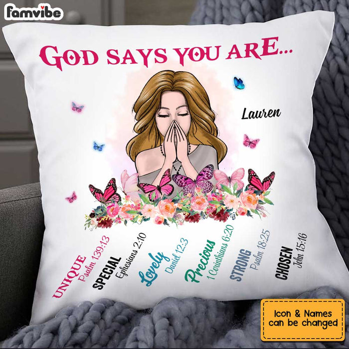Personalized God Says You Are Butterfly Pillow AG243 58O34 1