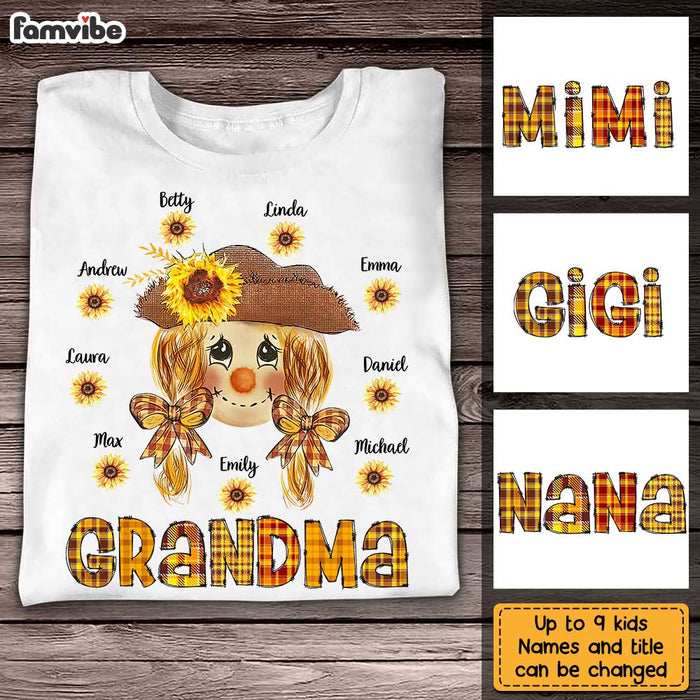 Personalized Fall Grandma Scarecrow T Shirt AG242 23O31 1