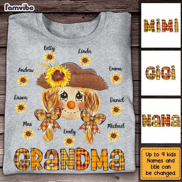 Personalized Fall Grandma Scarecrow T Shirt AG242 23O31 1